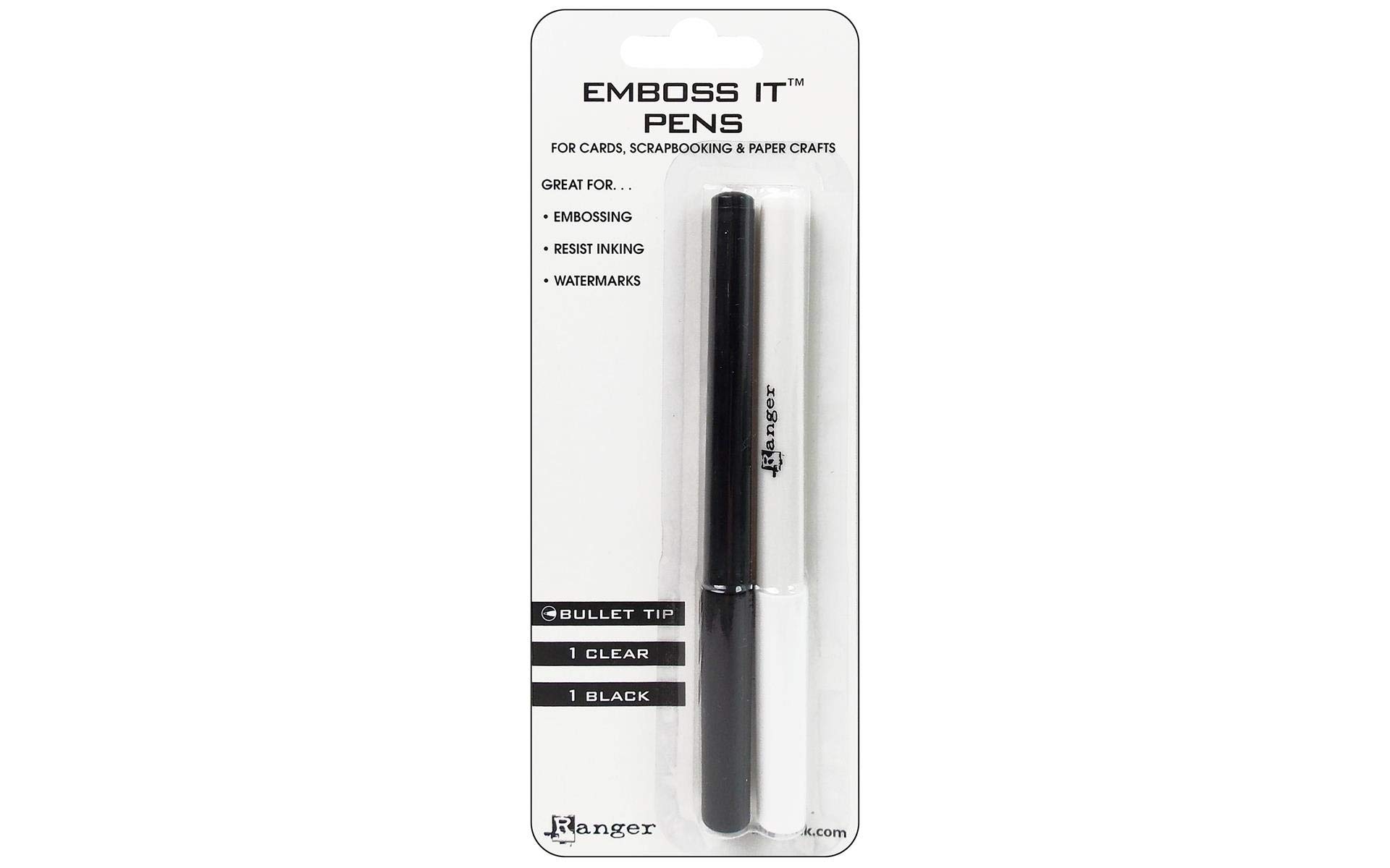 Ranger Emboss It Pens - Set of 2 (Black & Clear) - Perfect for Scrapbooking, Card Making, and DIY Crafts