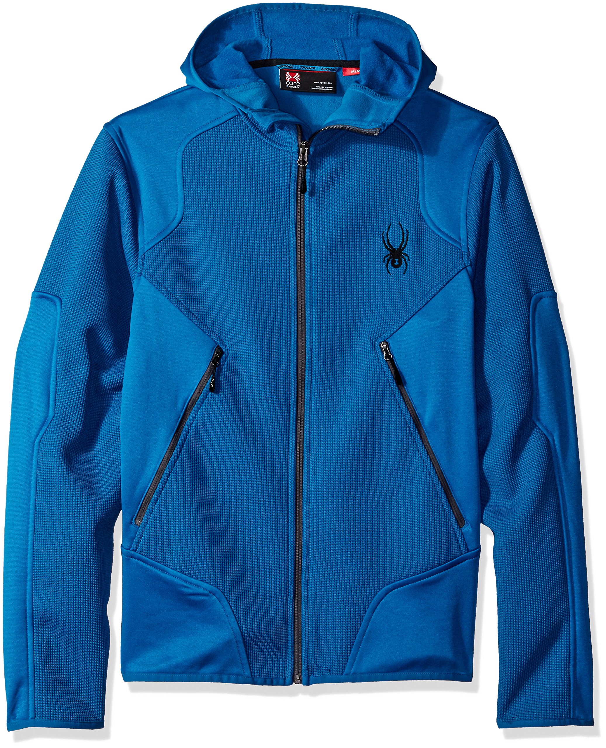 Spyder Men's Sanction Lightweight Stryke Fleece Hooded Jacket - Warm & Comfortable for Skiing, Hiking & Outdoor Activities