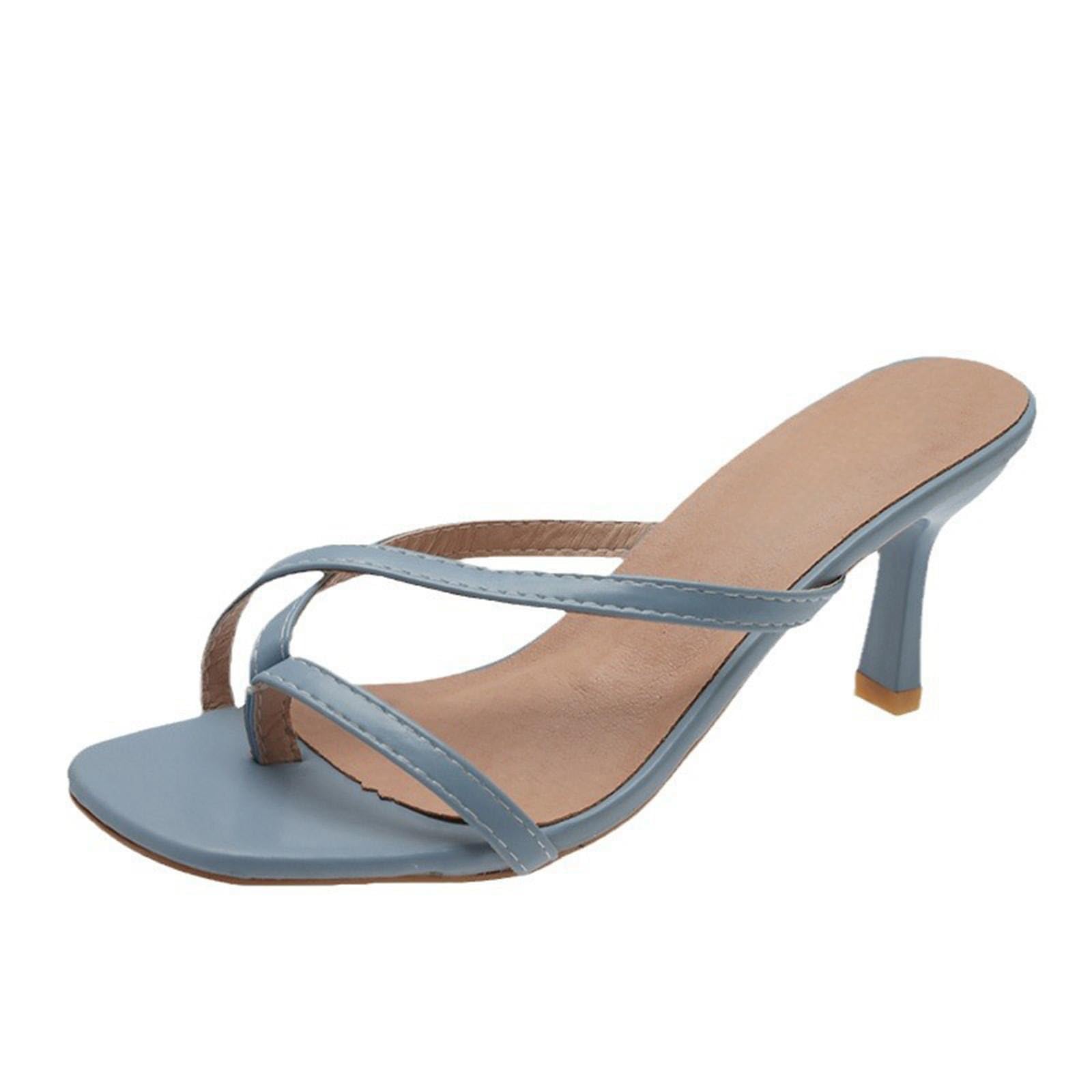 Oelaio Women's Dressy High-Heeled Sandals - Summer Fashion Slippers with 4.5 Inch Fine Heels for Weddings, Parties & Date Nights