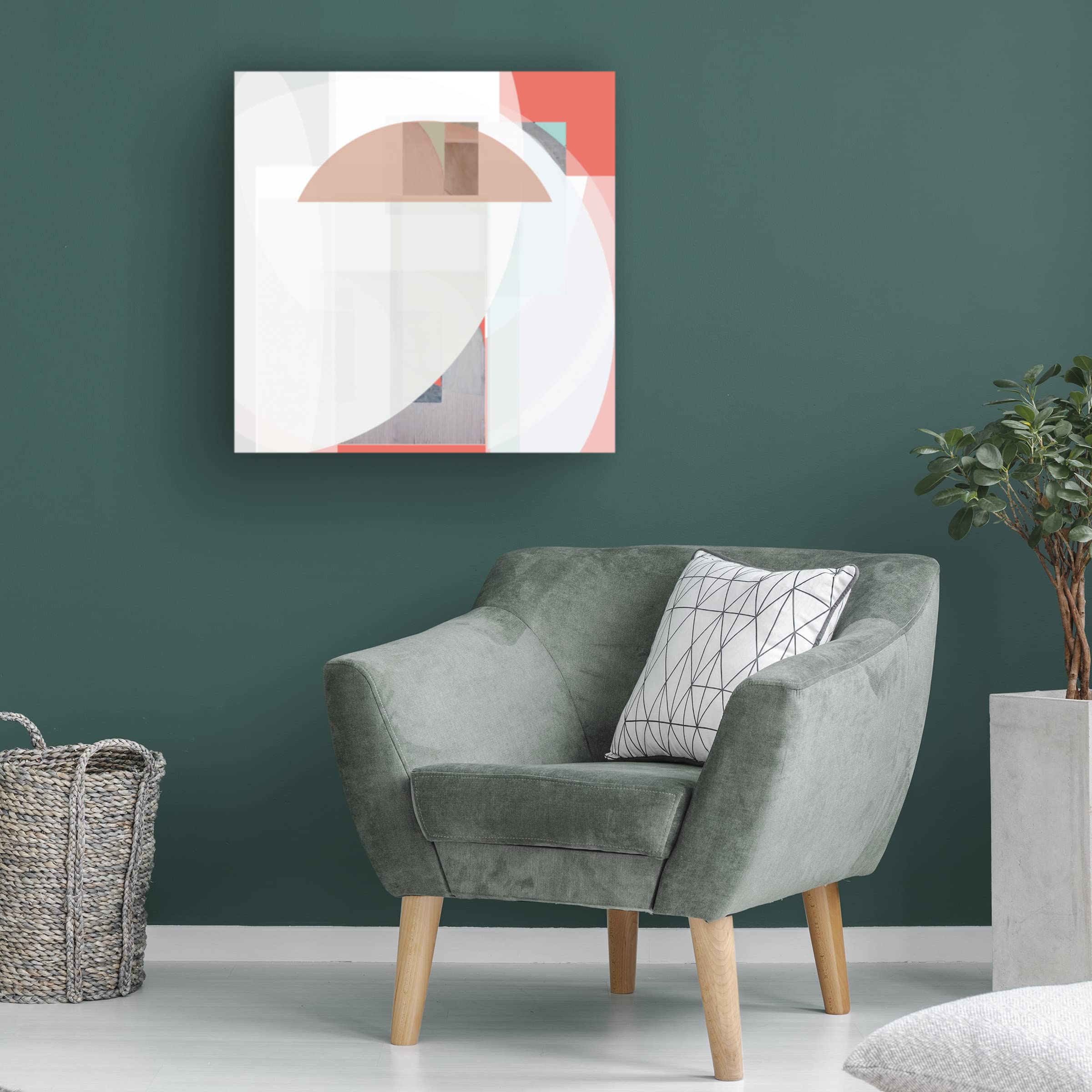 Bellissimo Art 'Stripes and Circles II' Modern Abstract Canvas Wall Art - Perfect for Living Room, Bedroom & Office Decor