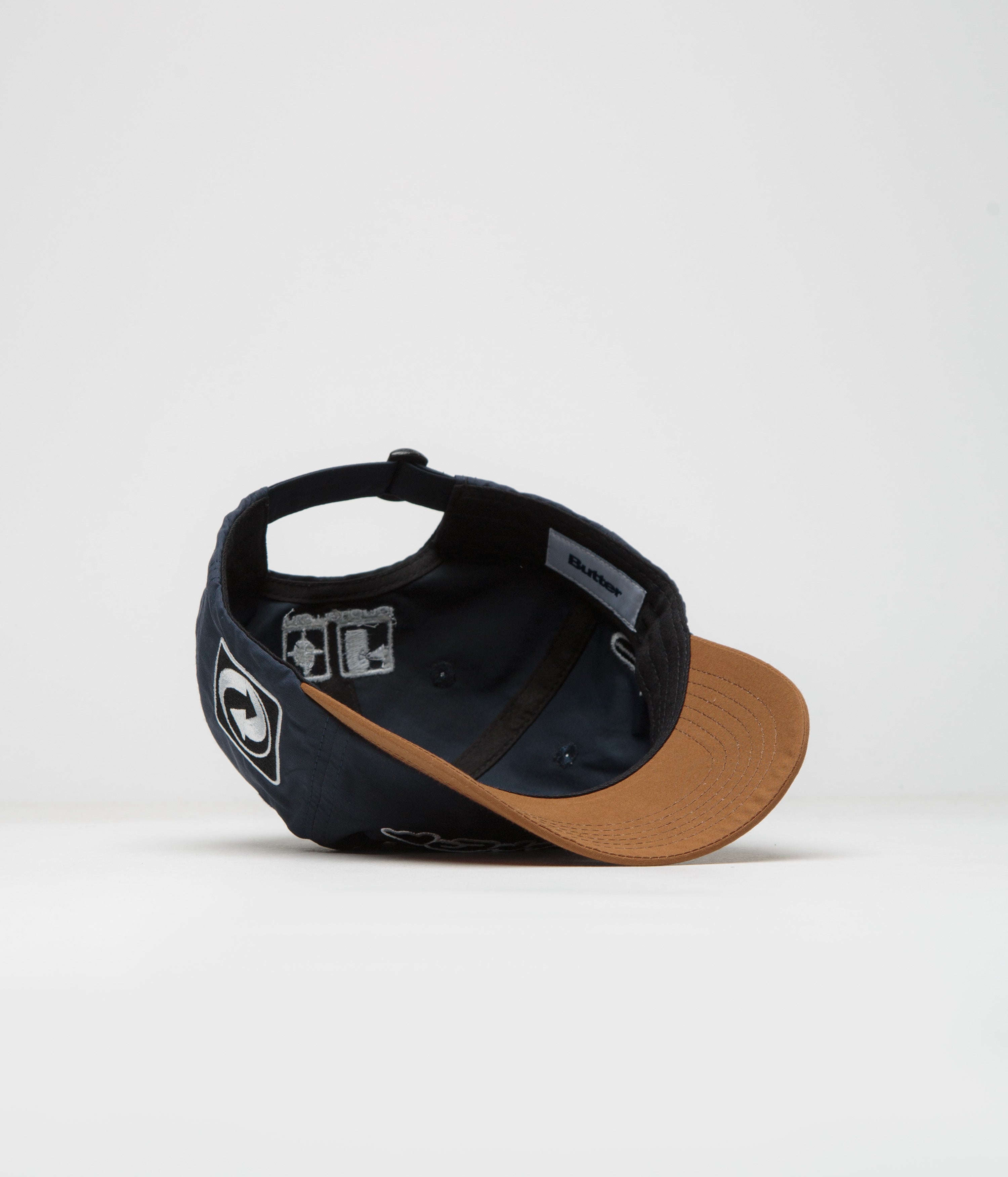 Butter Goods Corrosive Cap Navy / Bark - Stylish Baseball Hat for Men & Women - Perfect for Outdoor Activities, Sports, and Casual Wear