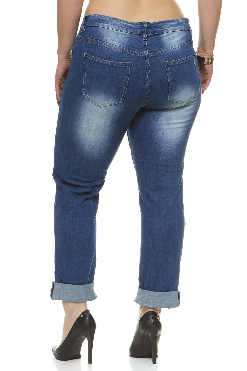 V.I.P. JEANS Women's Distressed Patched Skinny Ripped Jeans - Trendy High Waist Stretch Denim Pants for Casual Wear & Night Out