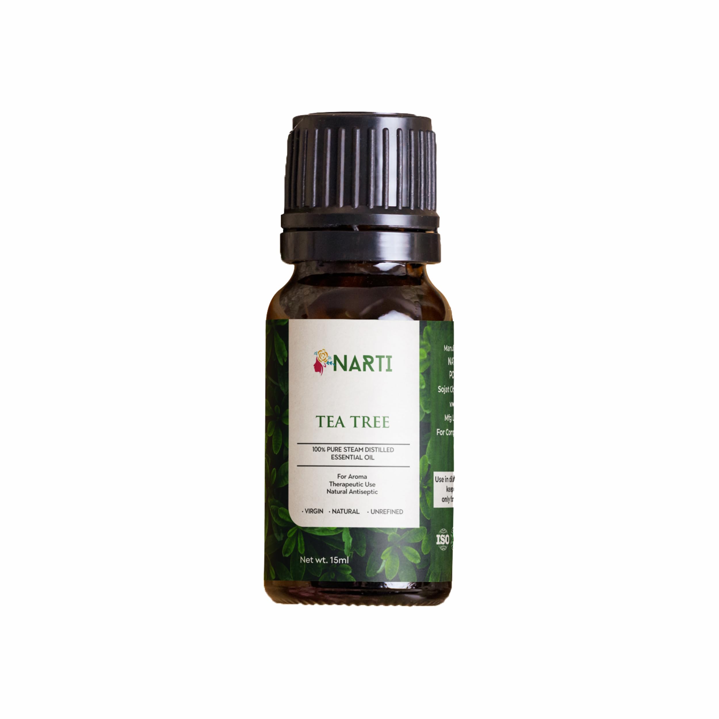 NARTI 100% Pure Tea Tree Essential Oil for Acne, Pimples & Scars - Natural Skin & Hair Care Treatment, Non-GMO, Synthetic-Free (30ml) - Perfect for DIY Beauty Recipes & Aromatherapy