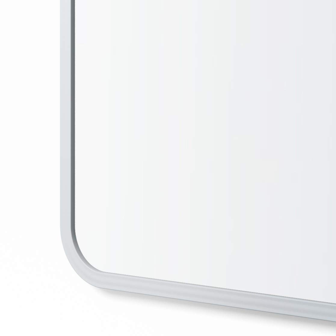 Better Bevel 24” x 36” Grey Rubber Framed Bathroom Mirror - Rounded Rectangle Wall Mirror for Bathroom, Bedroom, Dressing Room & Vanity Decor