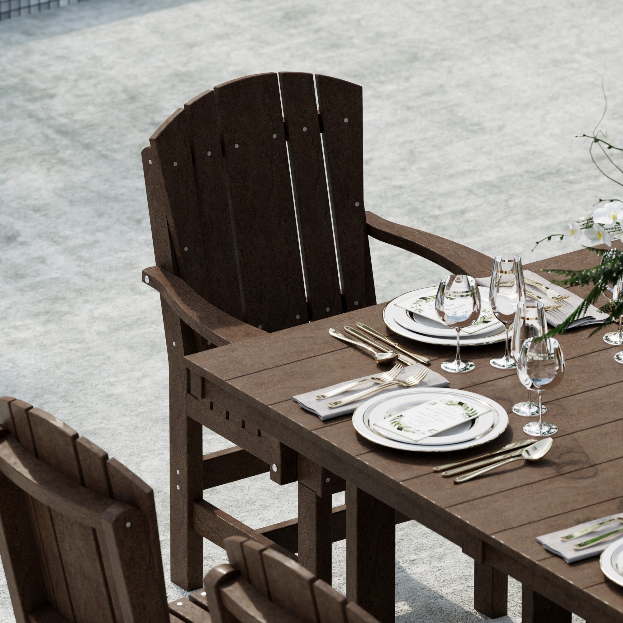 Heritage 7-Piece 44x72 Inch Dining Table Set with Chairs - Perfect for Family Gatherings, Dinner Parties & Outdoor Entertaining
