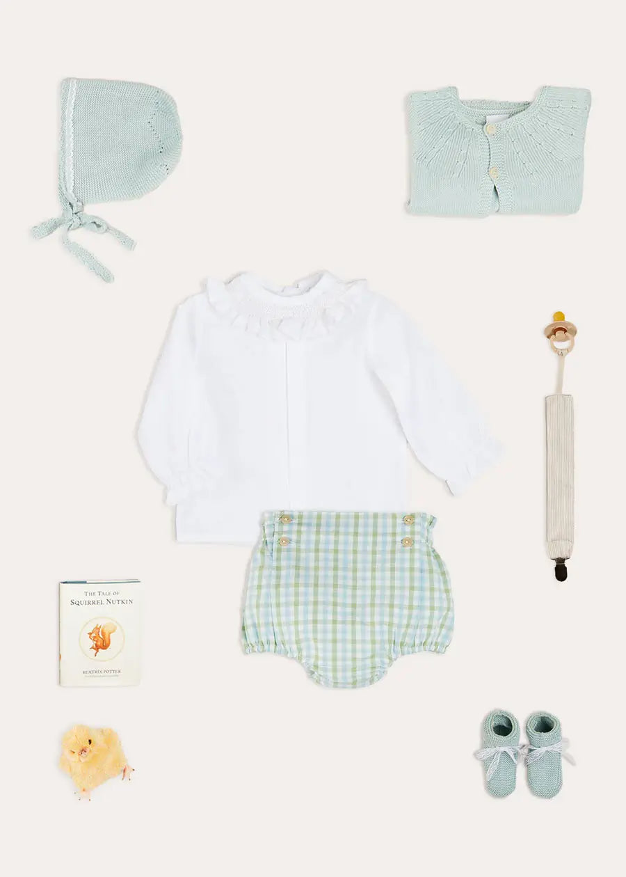 Maxwell Gingham Bloomers for Newborns - Soft Cotton Baby Pants for Boys & Girls - Perfect for Photo Shoots, Playtime & Special Occasions