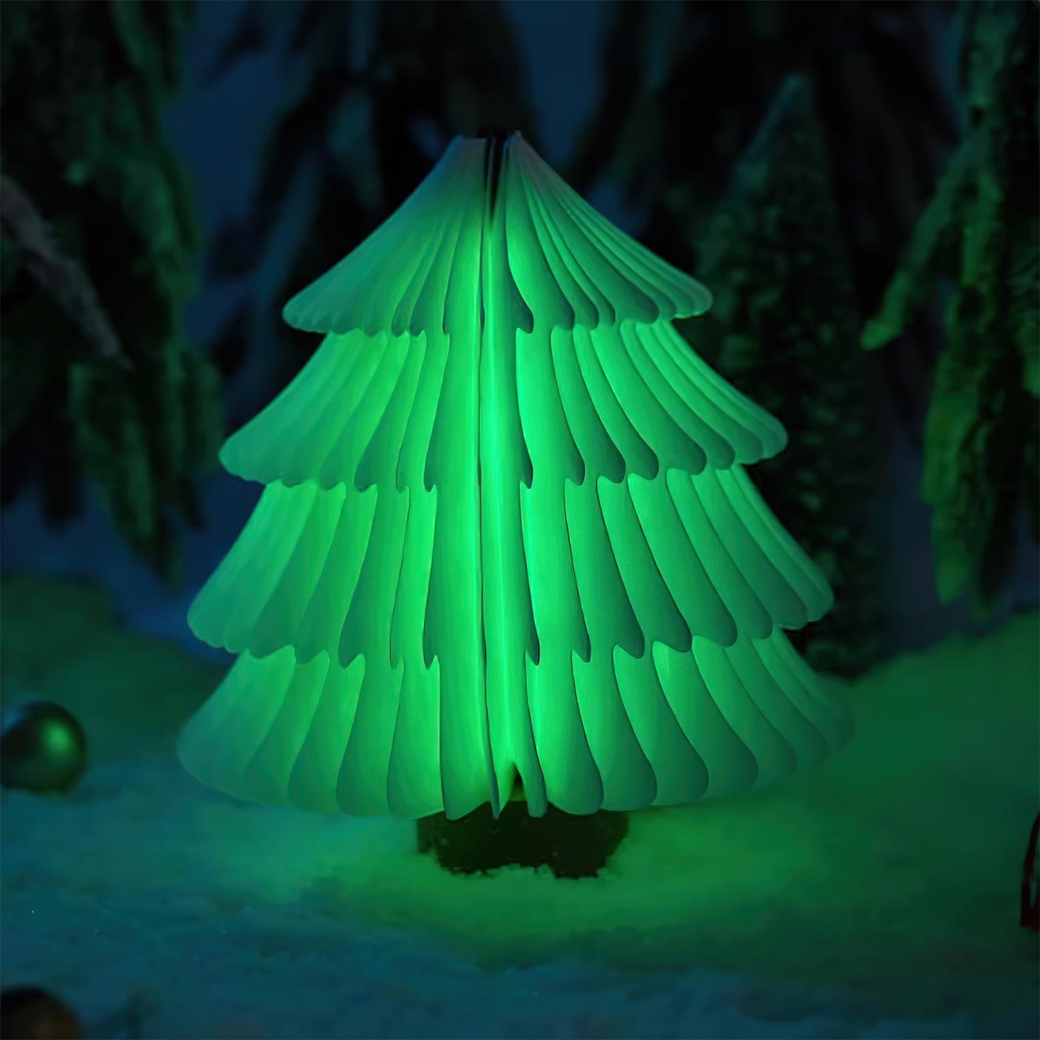 Foldable Christmas Tree Table Lamp - Decorative Holiday LED Light for Home, Office & Party Decor