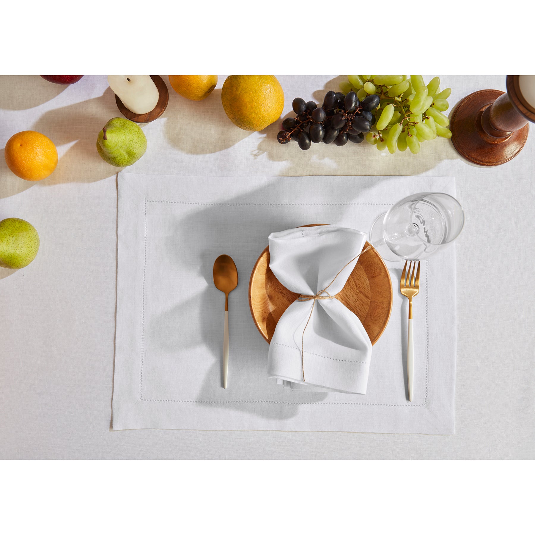 Premium Sonoma Hemstitch Napkins - 12-Pack White Linen Dinner Napkins for Formal Dining, Weddings & Special Occasions