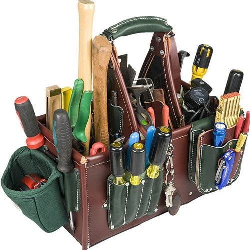 Stronghold Leather Master Carpenter Case 5588 - Premium Leather Tool Bag for Professionals | Perfect for Woodworking, Construction & DIY Projects