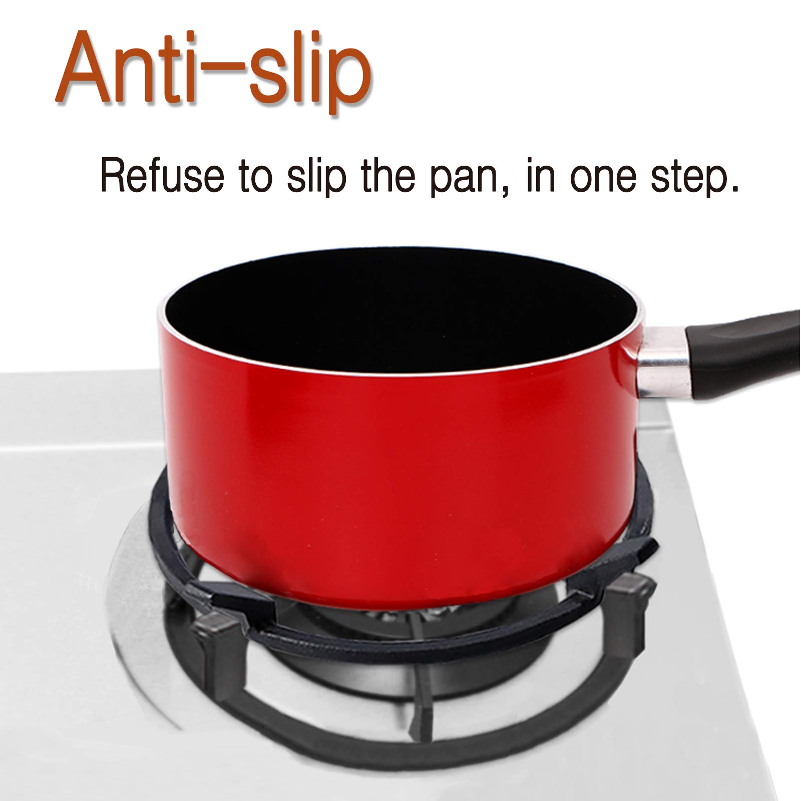 BESSEEK 6.75 Inch Non-Stick Cast Iron Wok Ring - Black Gas Stove Support Ring for Stir Frying, Deep Frying & Asian Cooking - Perfect for Woks on Gas Stovetops