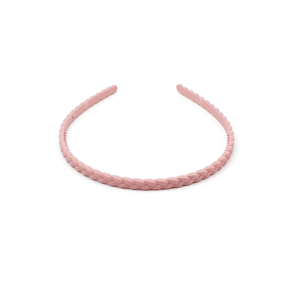 8pcs 6mm Women's Fashion Braided Plastic Twist Thin Headbands - Glitter Hair Loops & Elastic Hair Bands for Thick/Fine Hair - Perfect for Workouts, Yoga, and Daily Styling (8pcs/Set)