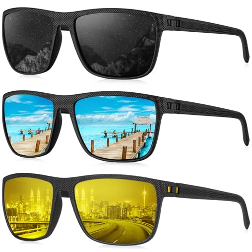 (3 Pack) Black/Ice Blue/Night Vision