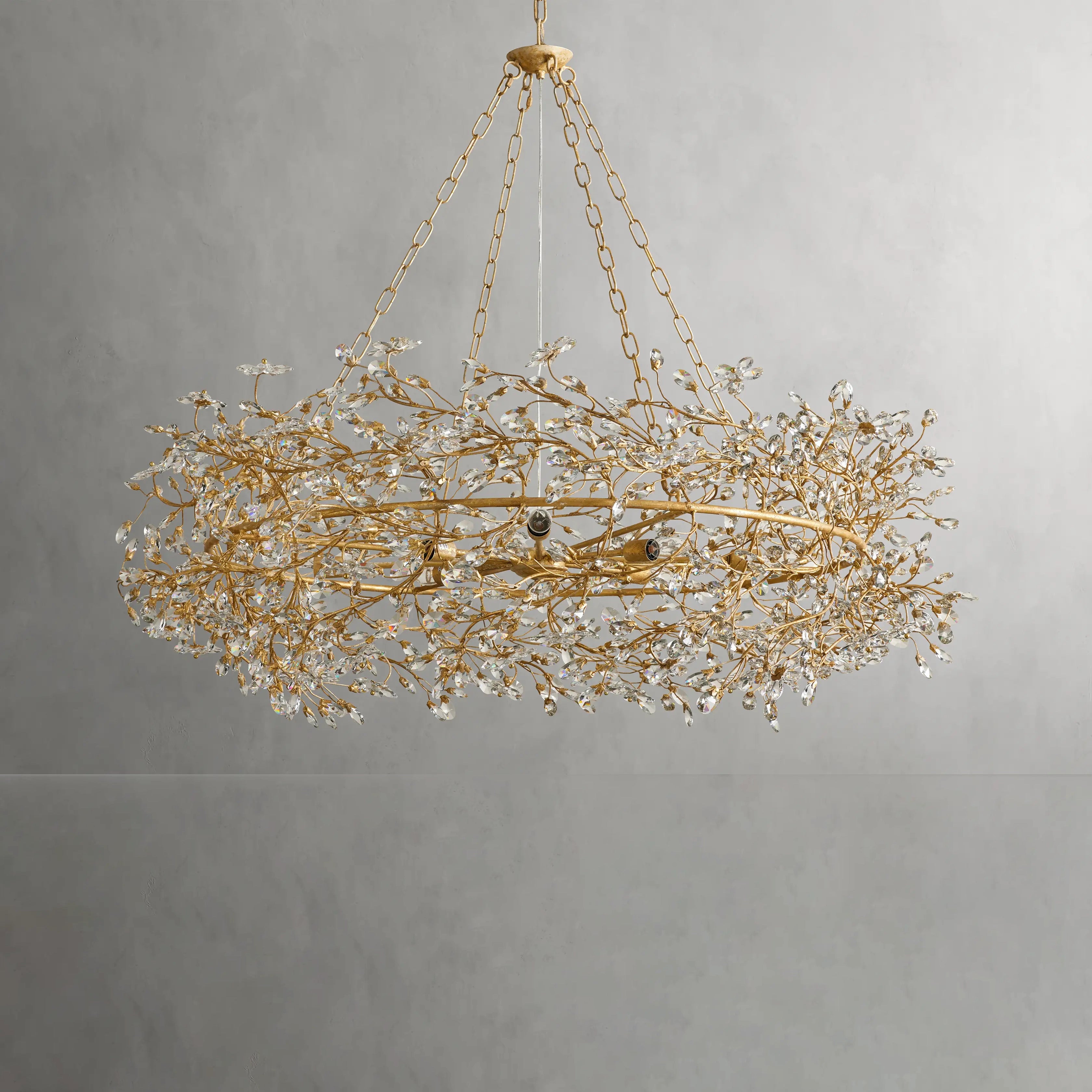 Fiore Crown Chandelier - 39/48/60 Inch Modern Crystal Ceiling Light Fixture for Dining Room, Living Room & Bedroom | Elegant Home Decor Lighting