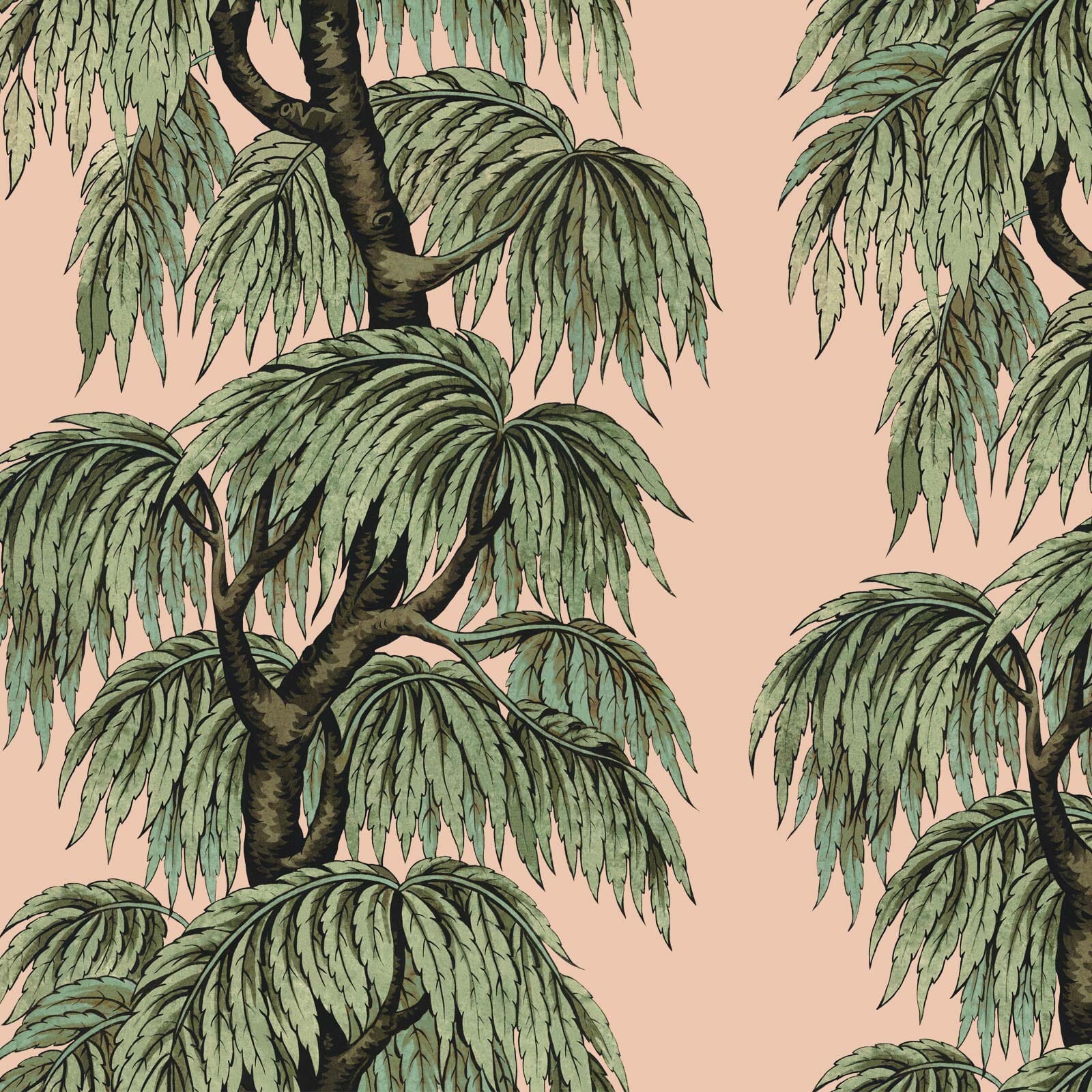 BABYLON Wallpaper Blush/Willow Sample - Premium Peel & Stick Wallpaper for Nursery, Bedroom & Home Decor