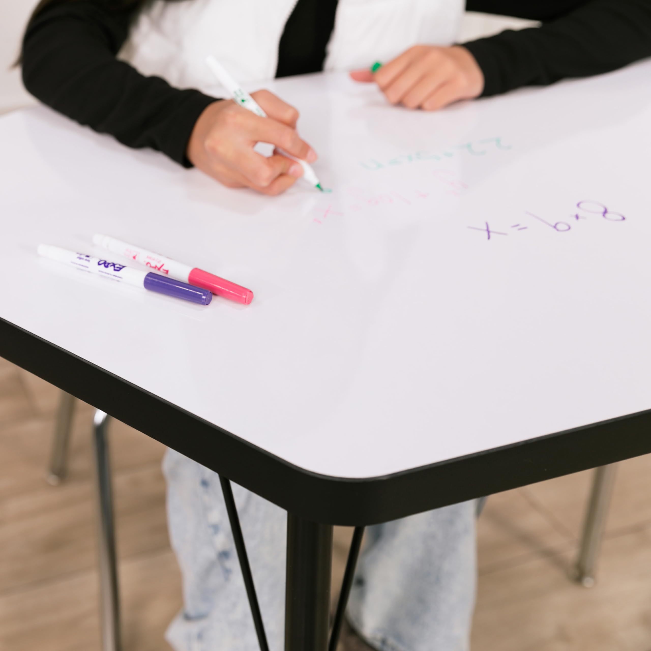 FDP 24x36 Inch Adjustable Height Dry-Erase Activity Table - Whiteboard Top with Black Edge for School, Office & Home Use | 19-30 Inch Height Range, Swivel Glides & Quick Ship Single Box | Perfect for Classrooms, Meetings & Collaborative Workspaces