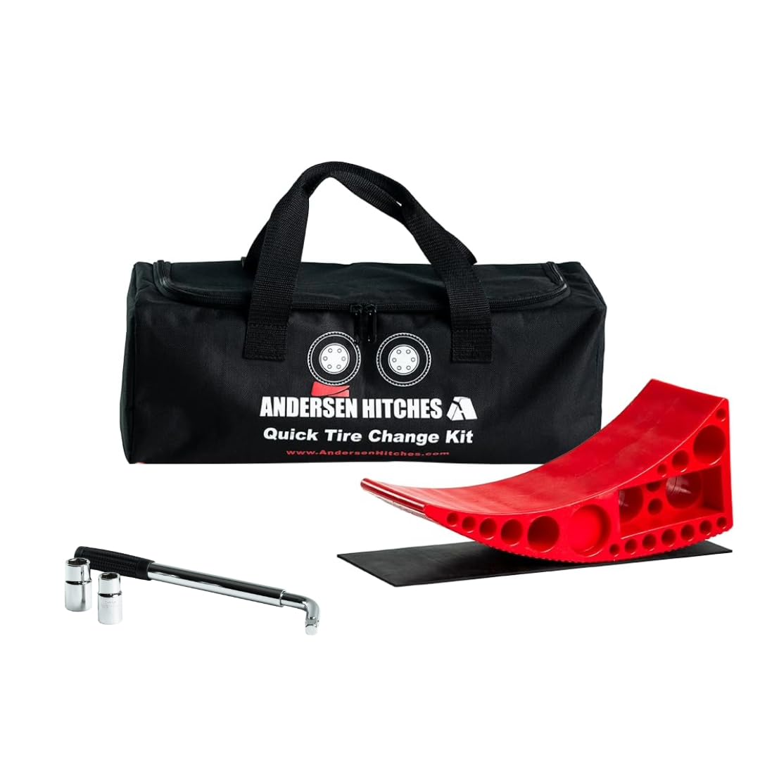 Andersen Rapid Jack Quick Trailer Tire Change Kit with Duffel Bag & Tools - Compatible with Leaf Spring Axles (Model 3626) - Perfect for Emergency Roadside Repairs & RV Travel