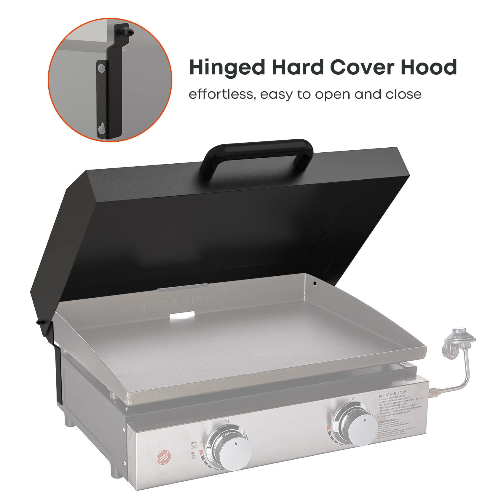 Stanbroil 22-Inch Hard Cover Hood for Blackstone Griddle - Heavy Duty Griddle Hood with Rear Grease Management - Perfect for Outdoor Cooking, Camping, and Backyard BBQs