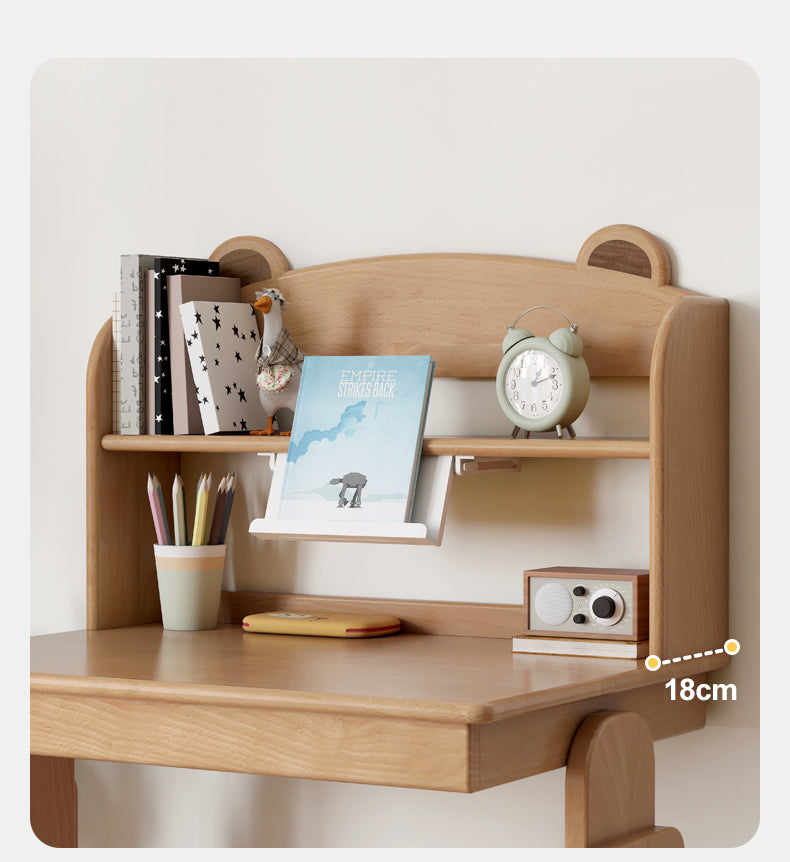 Premium Oak & Beech Solid Wood Multi-Layer Desktop Shelf - Sturdy & Stylish Organizer for Home Office, Study, or Workspace - Perfect for Books, Plants, and Office Supplies