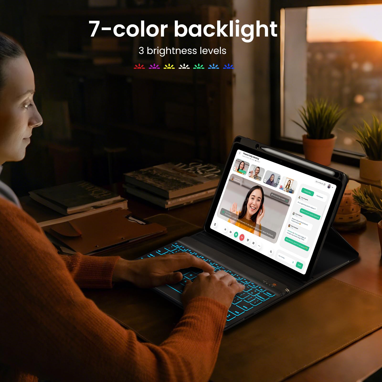 Wireless Backlit Keyboard Case for iPad 9th/8th/7th Gen, iPad Pro 10.5