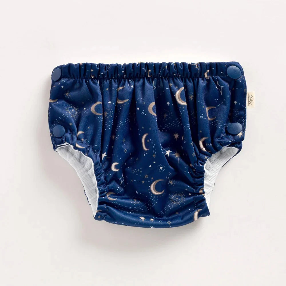 EcoNaps Reusable Swim Diaper for Babies | Luna Print | Waterproof & Eco-Friendly | Perfect for Pool, Beach & Swimming Lessons