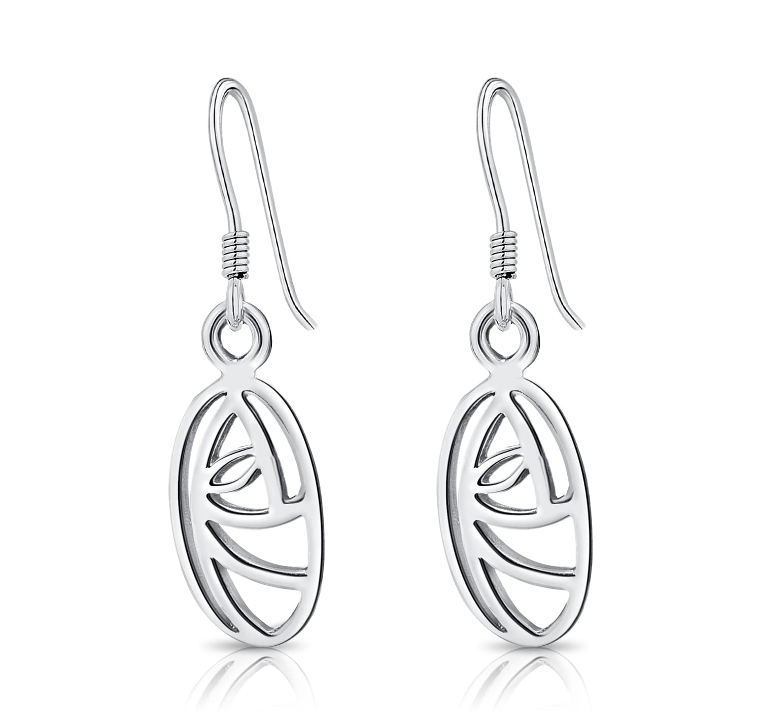 925 Sterling Silver Earrings - Elegant Mackintosh Oval Rose Design for Women | Perfect for Weddings, Parties & Everyday Wear
