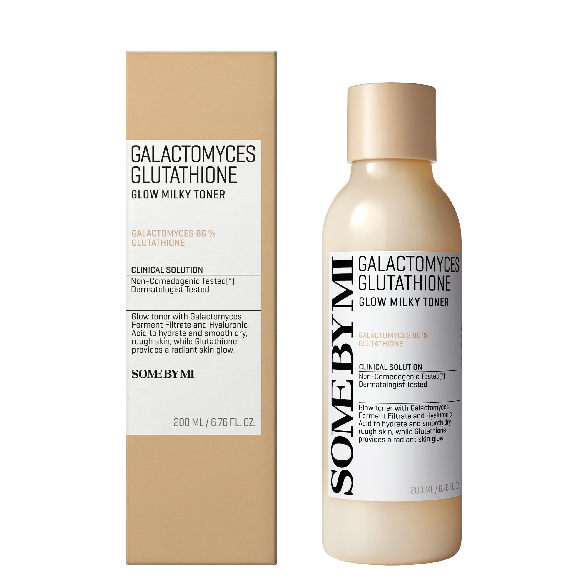 SOME BY MI Galactomyces Glow Milky Toner 6.76Oz (200ml) - Hydrating & Brightening Korean Skin Care with Glutathione & Vitamin C - Milky Rice Toner for Smooth Radiant Skin - Perfect for Daily Skincare Routine & Nighttime Hydration