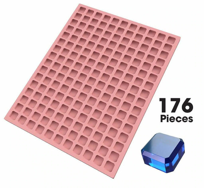 Square Gem Silicone Mold with 176 Cavities (2.85mL Each) - Perfect for DIY Resin Jewelry, Soap Making, and Candle Crafting