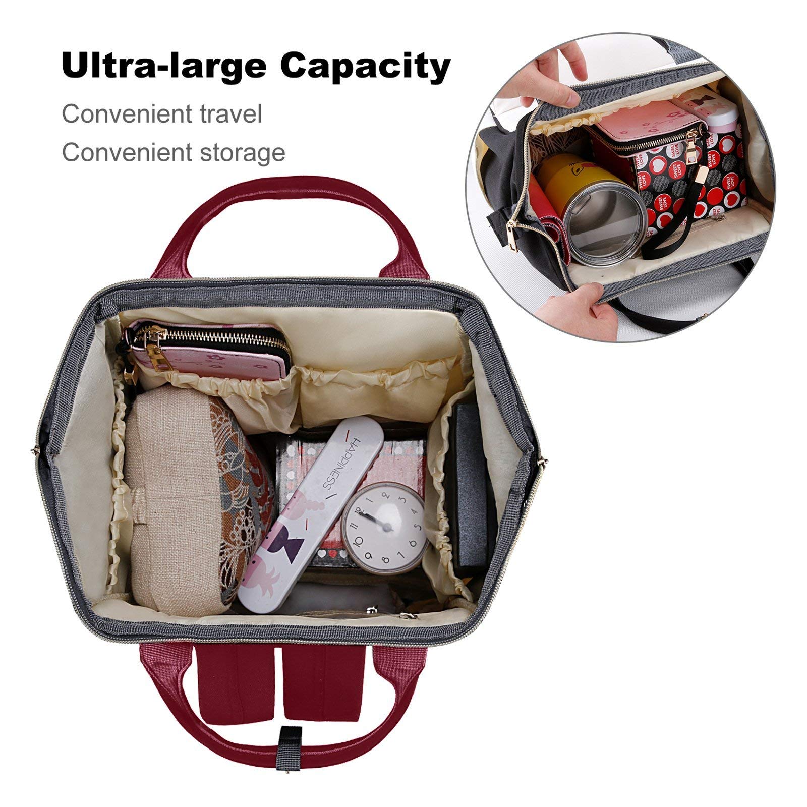 Ohio State Flag Large Travel Backpack - Waterproof Hiking Bag for Women with Bottle Pocket - Perfect for Outdoor Adventures, Camping & College Campus Use