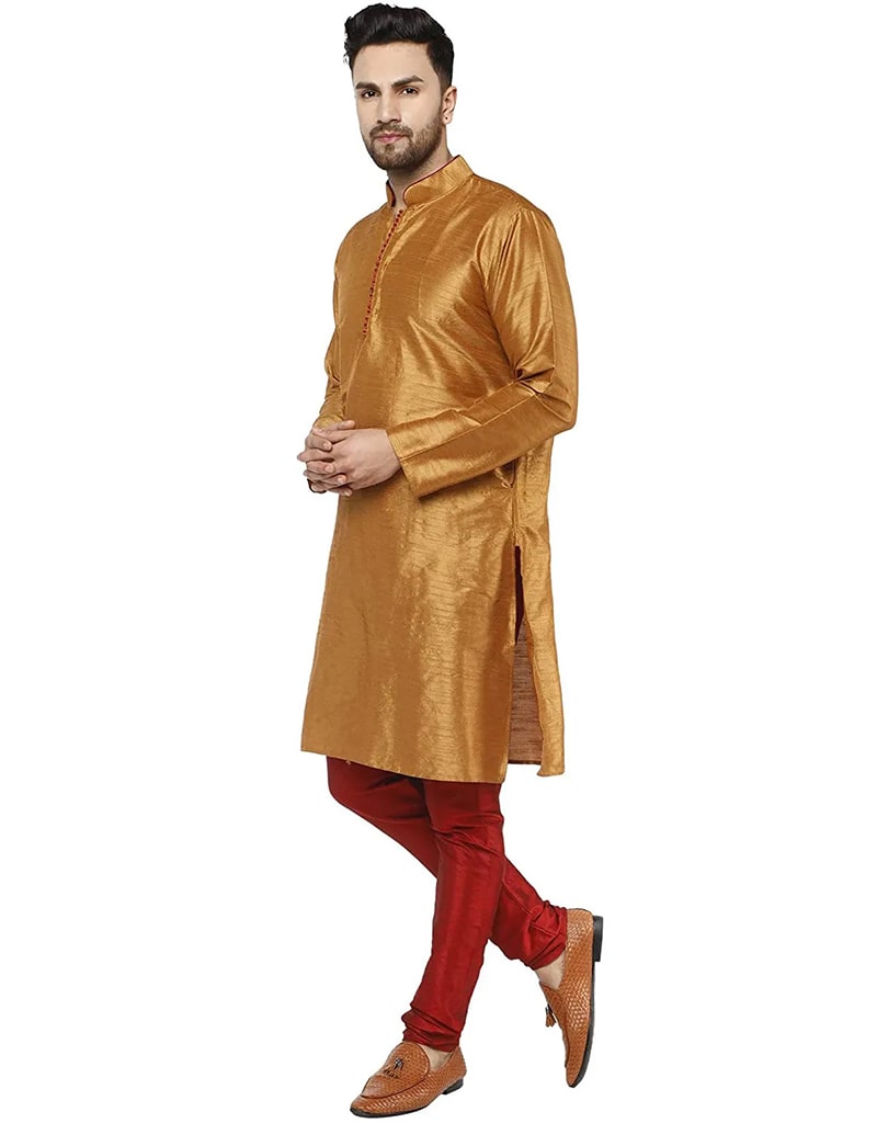 Chiku Kurta Dhupion Silk Chudidaar - Elegant Indian Traditional Outfit for Women | Perfect for Festivals, Weddings & Special Occasions
