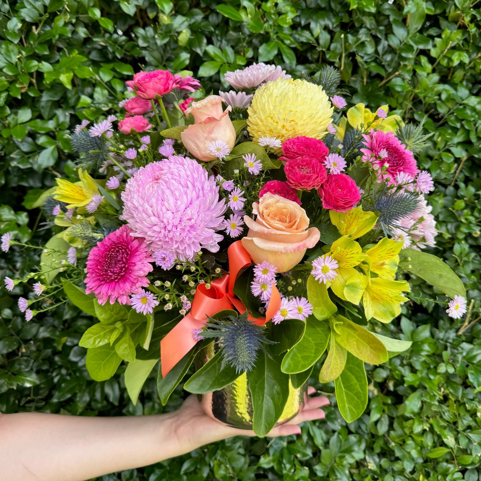 Beautiful Spring Floral Arrangement - Fresh Artificial Flowers for Home Decor, Wedding Centerpieces & Gift Ideas