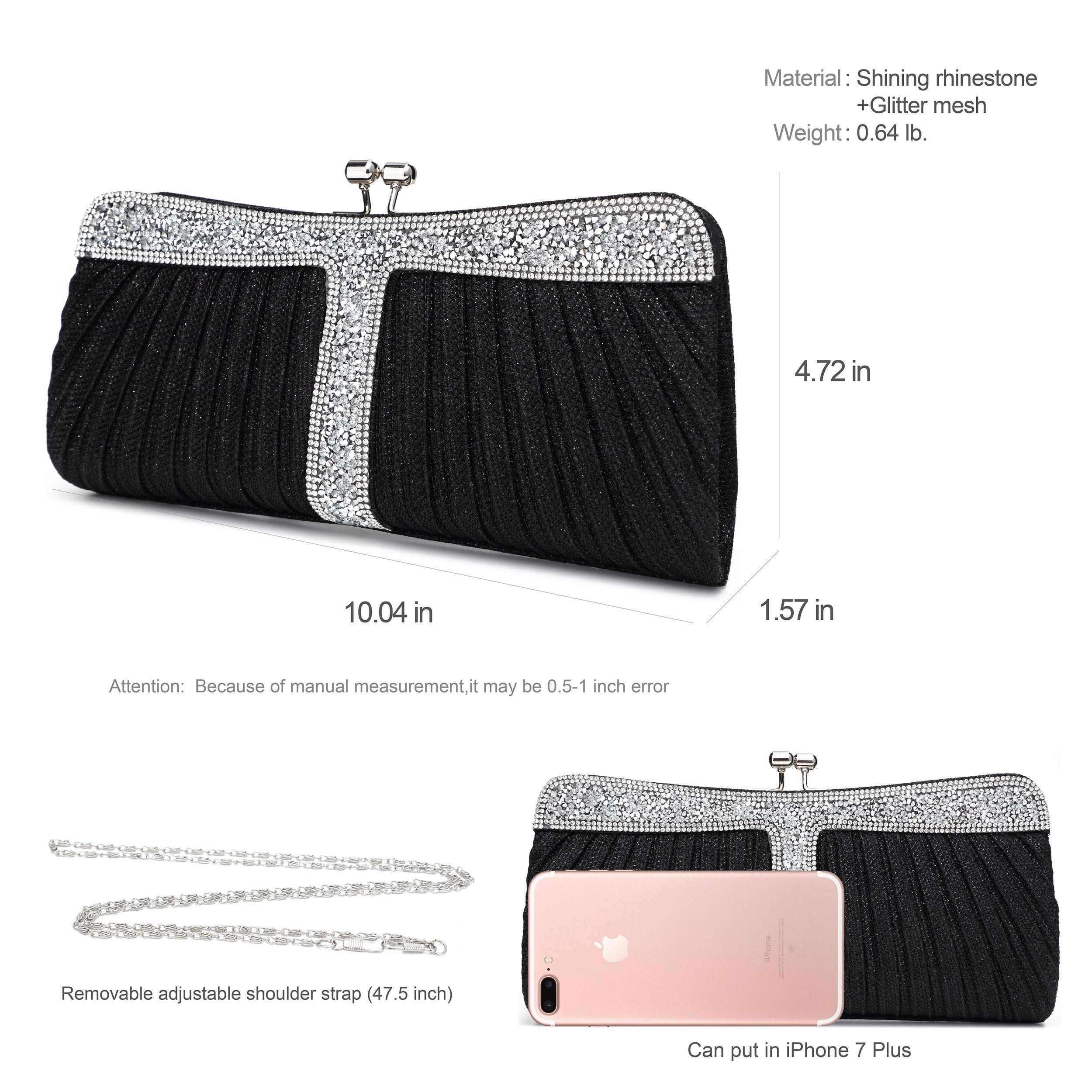 Sparkling Rhinestone Clutch Purse for Women - Elegant Evening Bag for Wedding, Prom, Party & Formal Events - Perfect Gift for Bridesmaids & Special Occasions