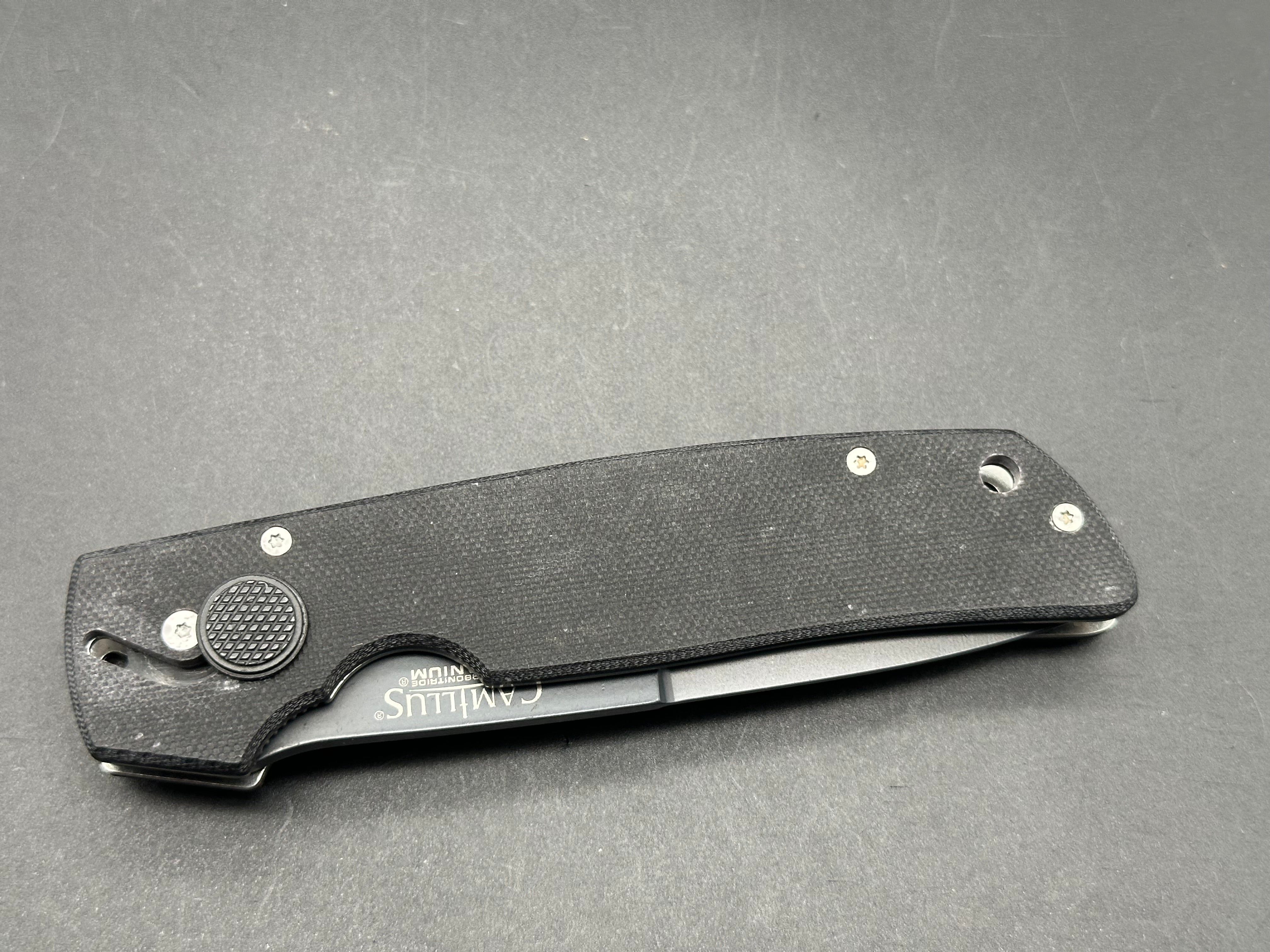 Camillus Cuda Folding Knife - Black G10 Handle with AUS 8 Stainless Steel Blade - EDC, Camping, Hunting & Outdoor Survival Tool