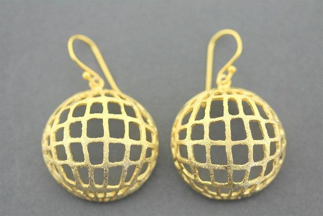 22K Gold Over Silver Globe Drop Earrings for Women - Elegant Dangle Earrings for Party, Wedding & Everyday Wear