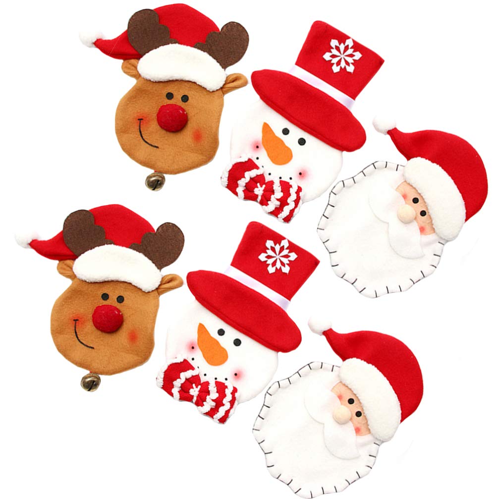 6-Piece Christmas Snowman Elk Cutlery Set - Festive Holiday Tableware with Lollipop Pouch & Organizer Bag - Perfect for Christmas Dinner, Party Decor, and Kitchen Storage
