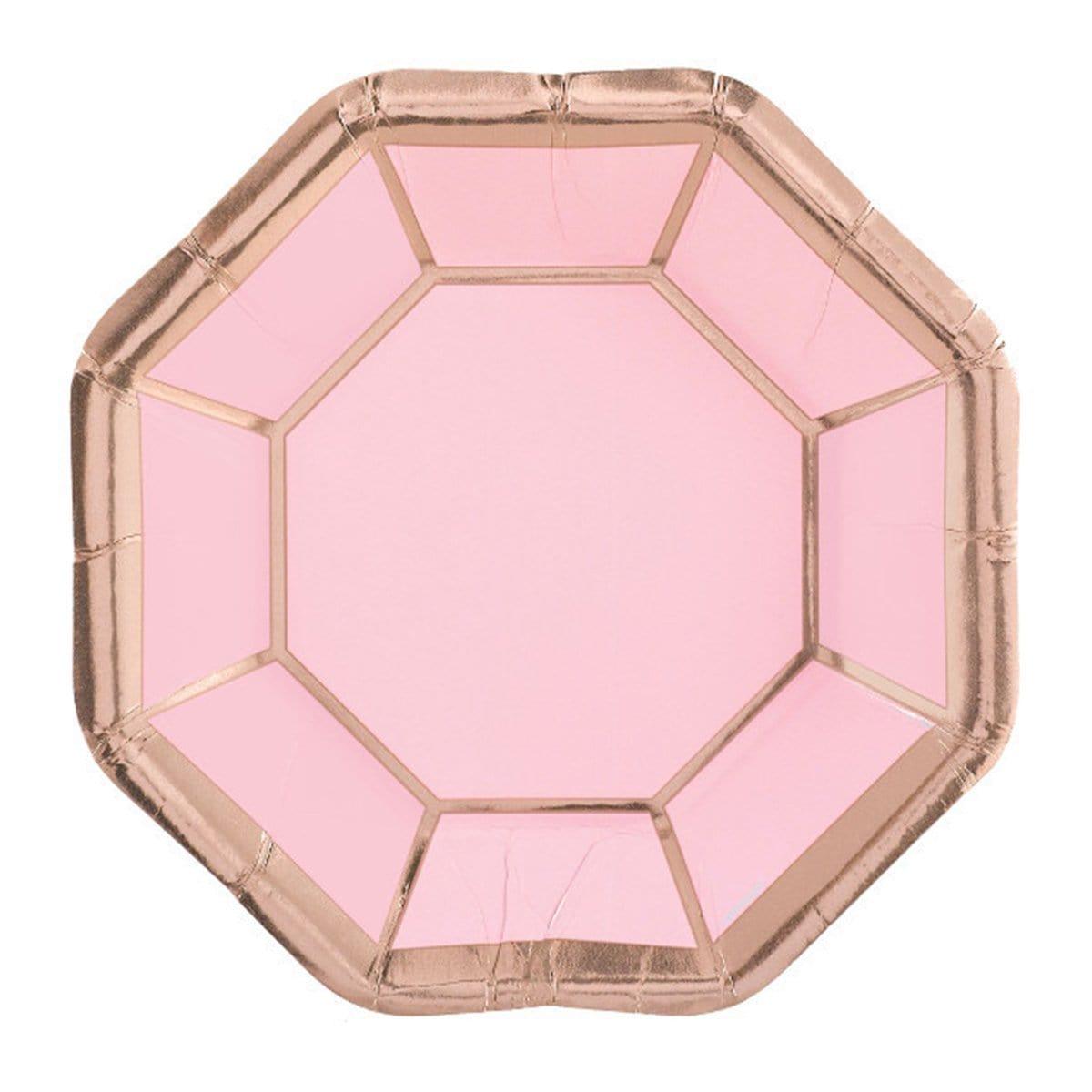 7-Inch Blush Wedding Plates - Set of 8, Elegant Dinnerware for Bridal Showers, Receptions & Romantic Events