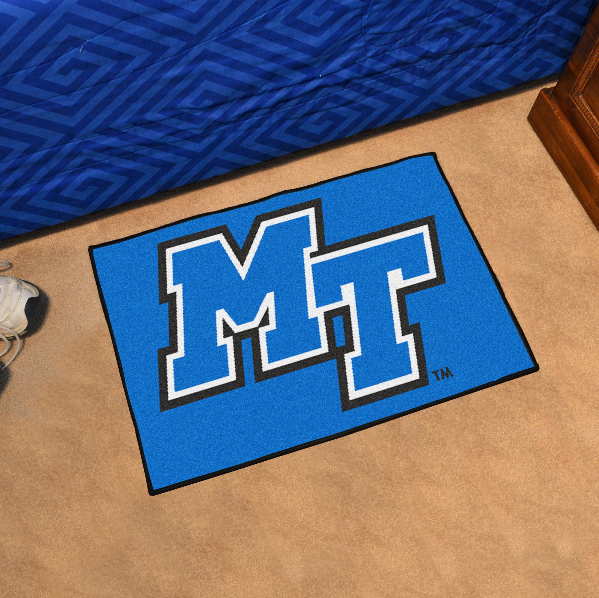 Fanmats Middle Tennessee State University Starter Rug - College Dorm Room Decor, Fan Gear for MTSU Alumni & Students - Perfect for Bedroom, Living Room, Game Day Parties