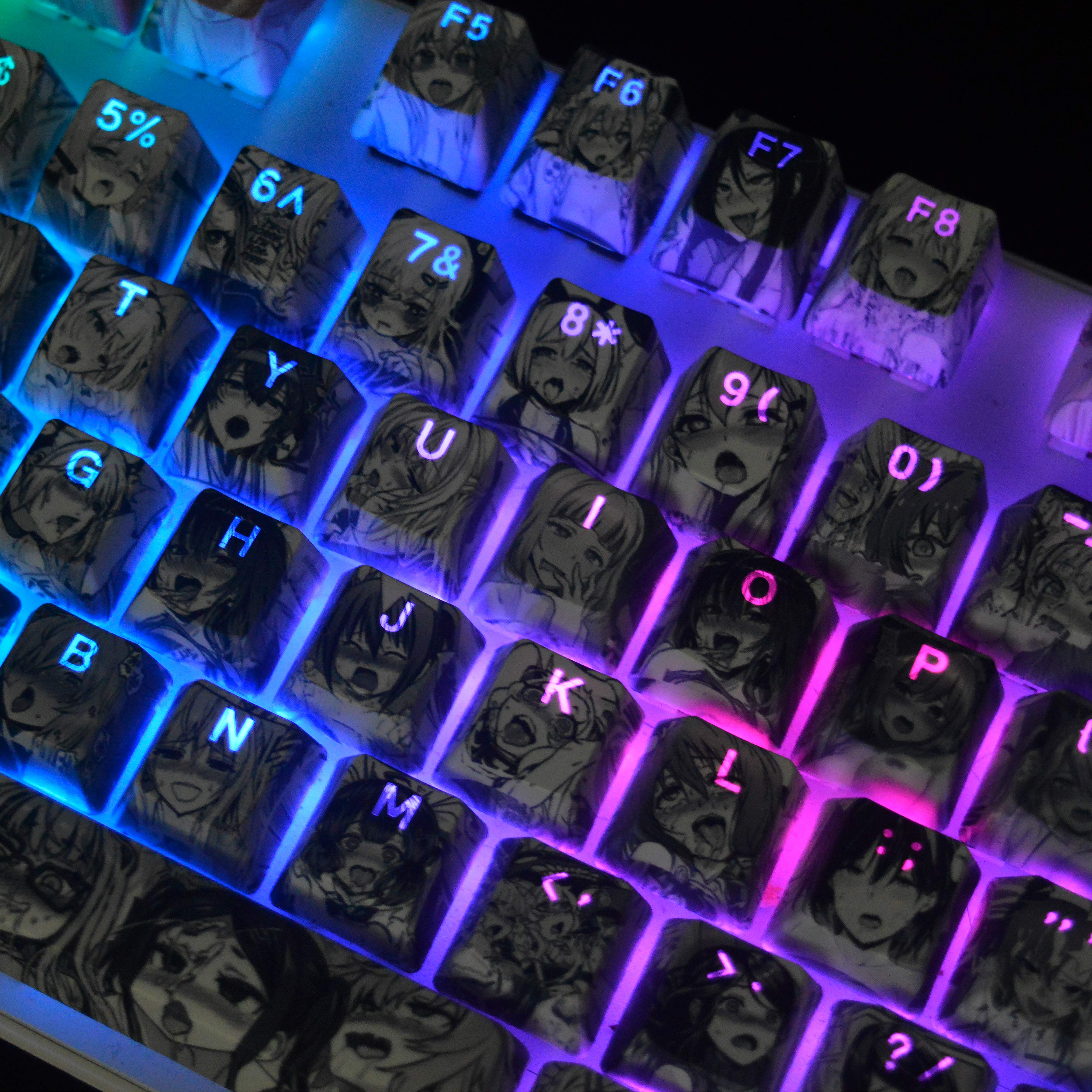 Anime Girl Keycap Set - Sublimation PBT Mechanical Keyboard Keycaps for Custom Gaming & Typing - Perfect for Anime Fans & PC Enthusiasts - Use for Gaming, Typing, and Keyboard Customization