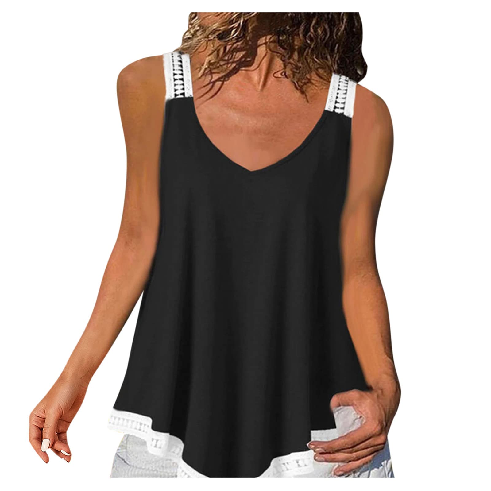 Women's Lace Camisole Top - Sexy Irregular Hem Sleeveless Blouse for Summer, Beach, Party & Date Night Outfits
