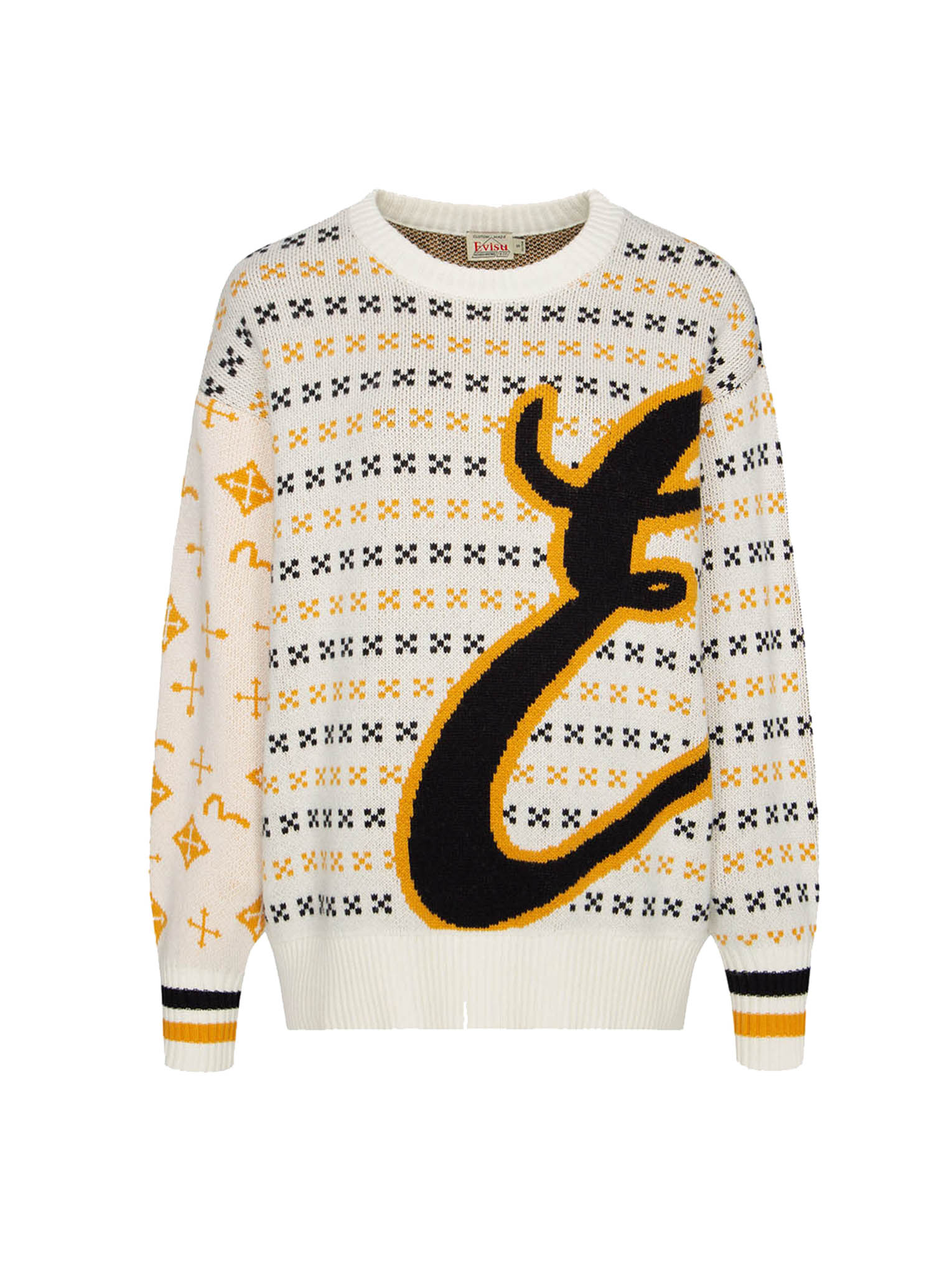 Custom Embroidered Logo Calligraphy Jacquard Knitted Sweater - Premium Fashion Pullover for Women & Men - Perfect for Office Wear, Casual Outfits & Holiday Gifts