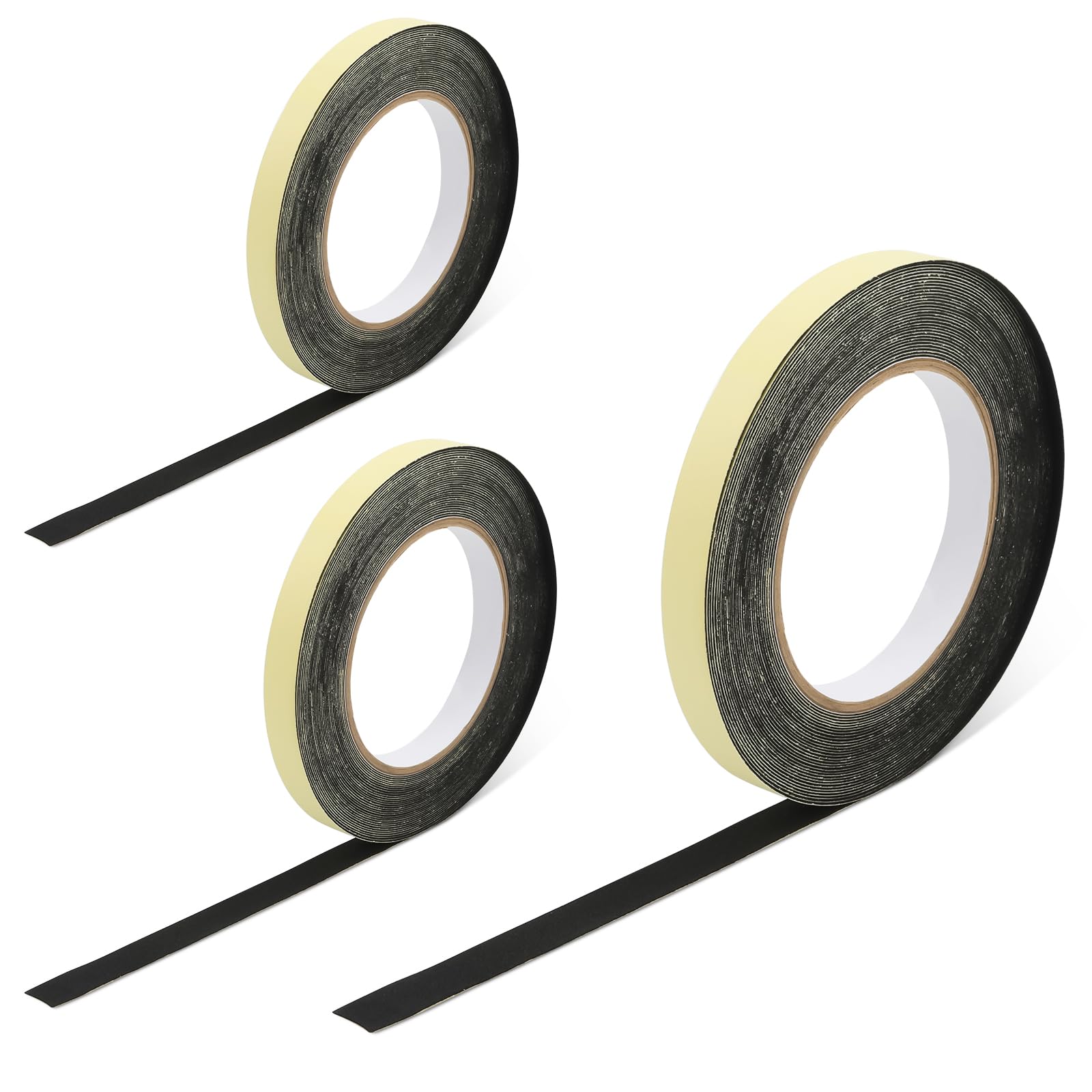 KINBOM 3-Piece Pickleball Edge Tape Set - Black, 3 Different Widths for Paddle Protection | Durable Pickleball Paddle Edge Guard Tape | Perfect for Indoor & Outdoor Court Play