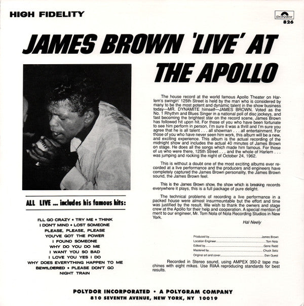 James Brown Live At The Apollo Vinyl LP Album - Limited Edition Reissue Near Mint (NM/M) Condition - Perfect for Vintage Music Collectors & Soul Music Lovers
