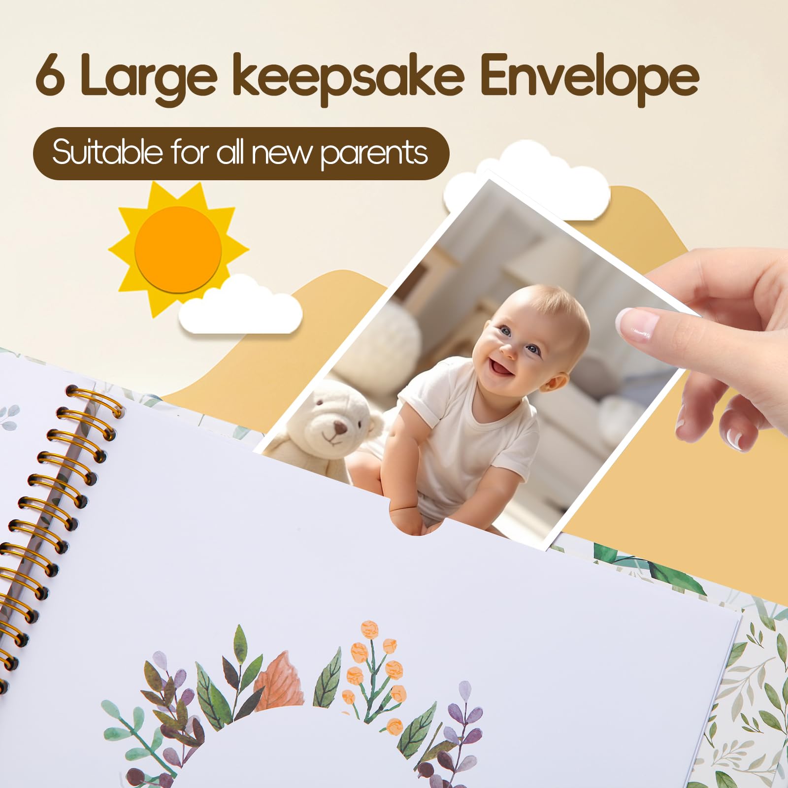 Baby Memory Book - 5 Year Photo Album for Boys & Girls, Pregnancy Journal & Baby Shower Gift - Perfect for New Parents to Record Milestones