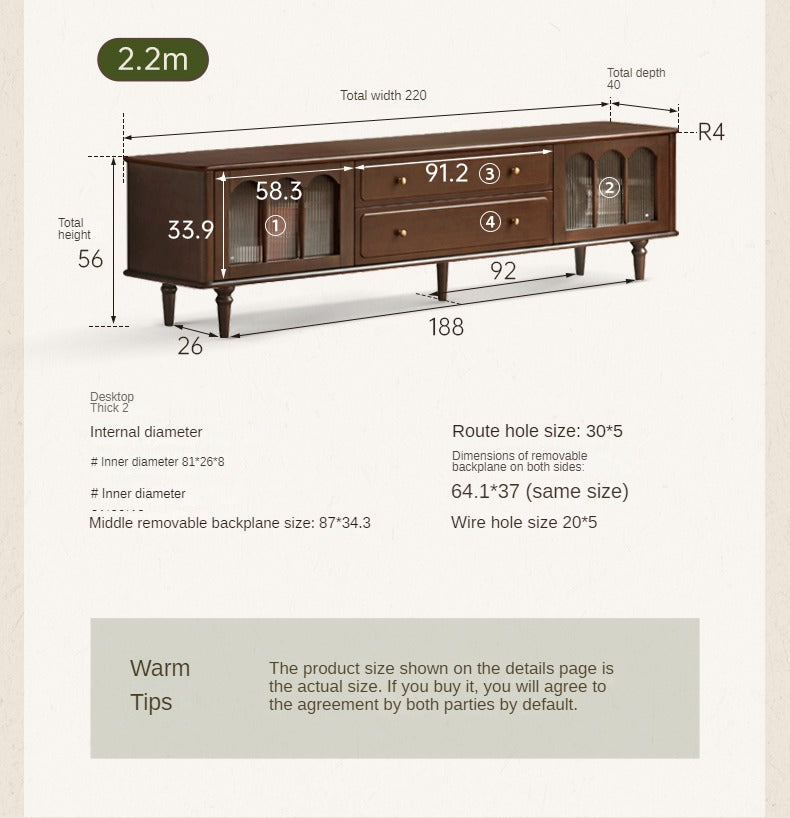 Solid Poplar Wood American Style Rectangular Coffee Table - Modern Living Room Furniture for Home Decor & Relaxation