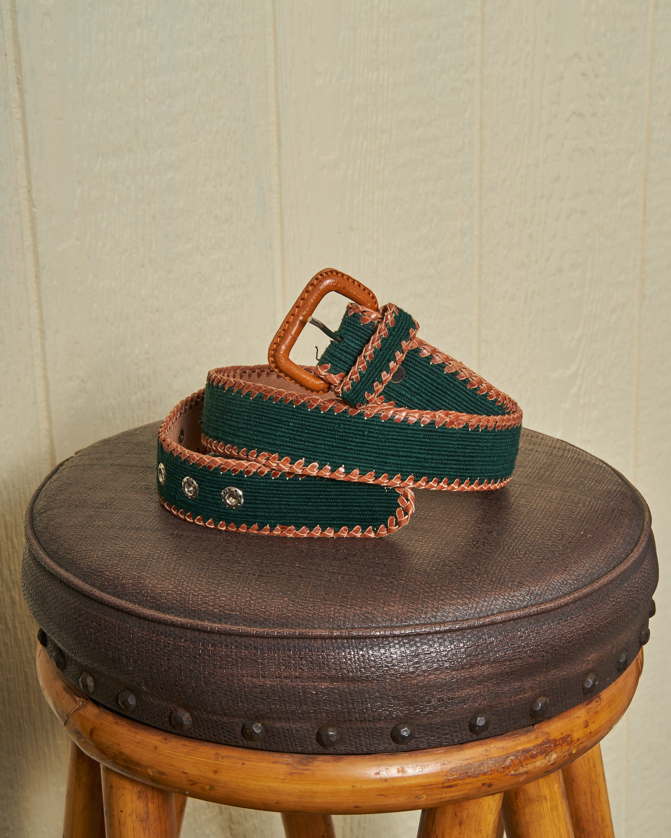Handmade Guatemalan Leather Whip Stitched Belt - Genuine Solid Pine Leather - Perfect for Western Wear, Cowboy Outfits & Casual Fashion Accessories