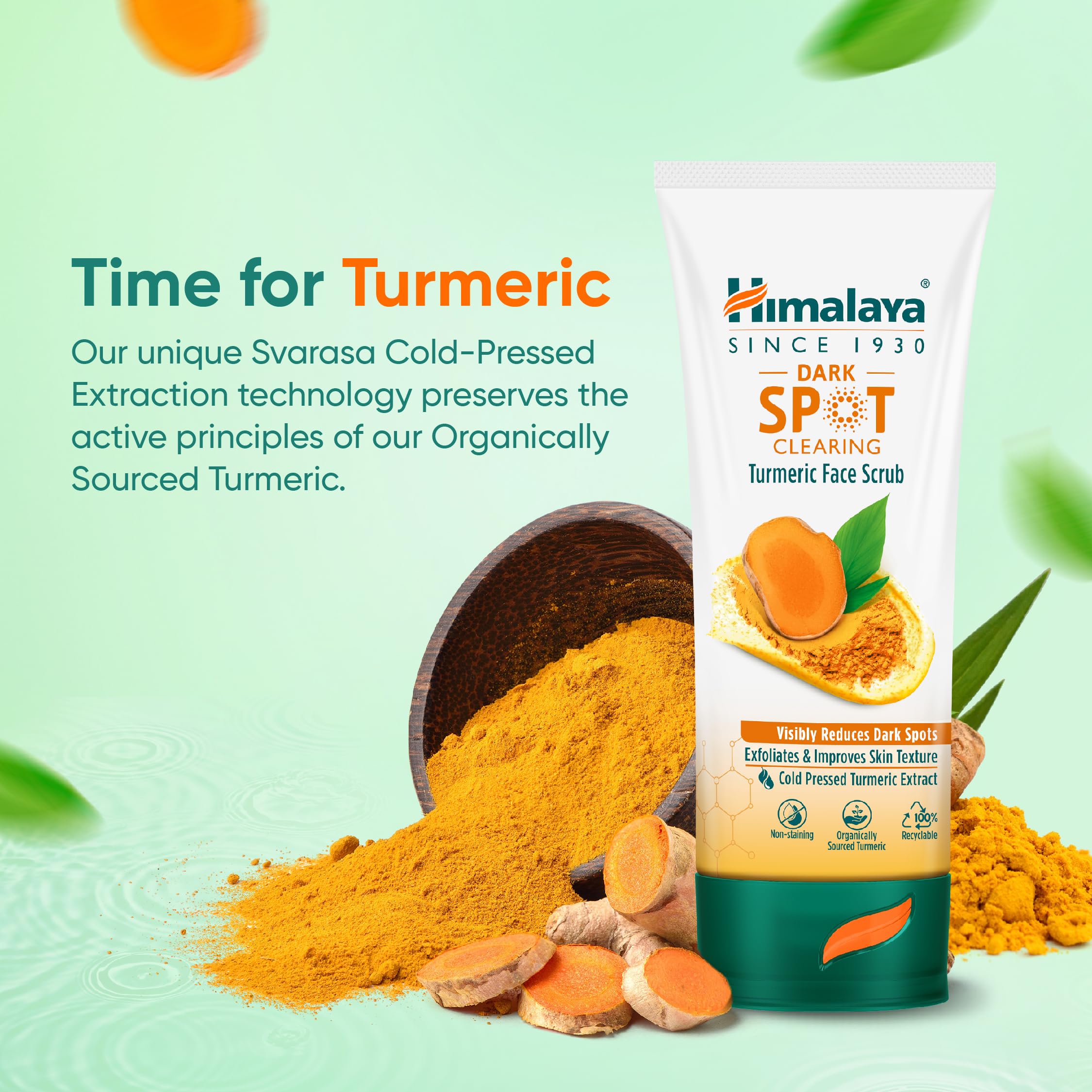 Himalaya Dark Spot Clearing Turmeric Face Scrub - Organic Turmeric for Radiant Skin | Reduces Dark Spots in 7 Days | 100g | Perfect for Daily Exfoliation & Brightening Dull Skin