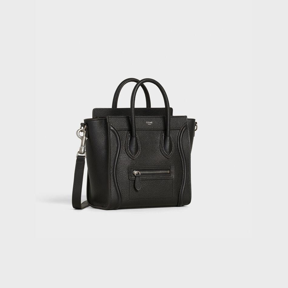 Celine Nano Luggage Tote Bag in Black | Premium Leather Handbag for Women | Perfect for Work, Travel & Everyday Use