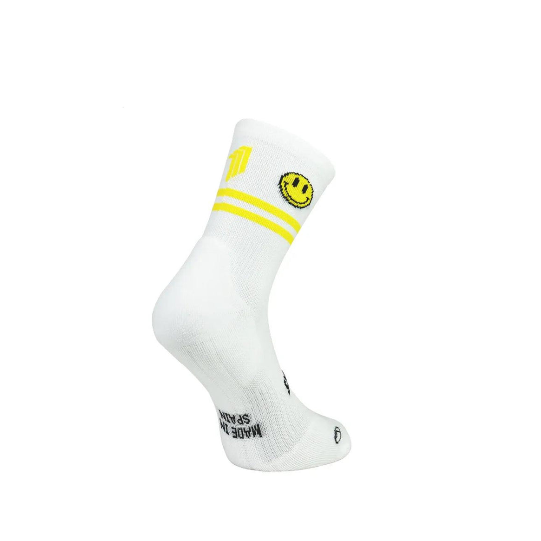 Happy Run Athletic Socks for Men & Women - Breathable Cushioned Running Socks (White) - Perfect for Jogging, Gym Workouts & Outdoor Sports