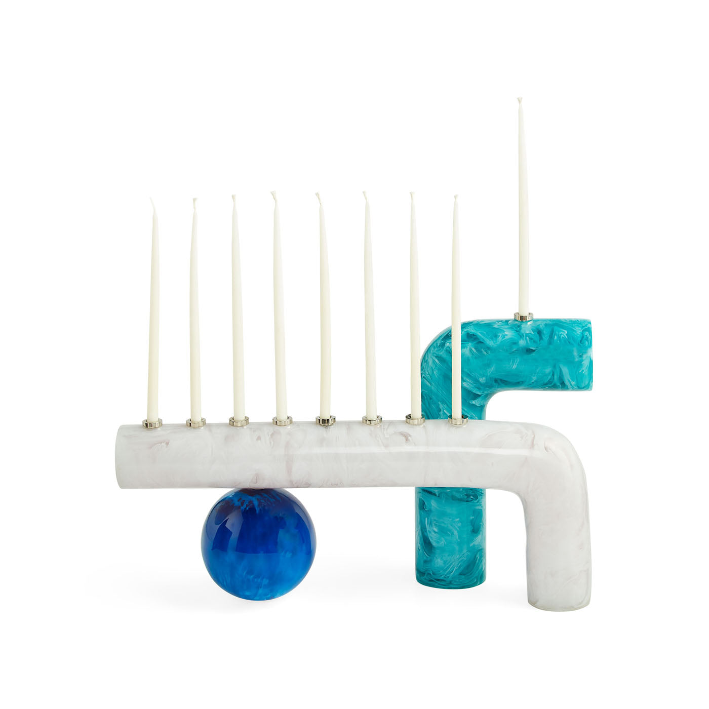Mustique Menorah - Elegant Hanukkah Candle Holder for Jewish Holiday Decor & Home Celebration