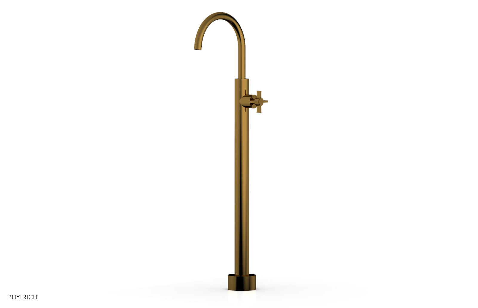 BASIC Tall Floor Mount Tub Filler with Cross Handle - D132 44 02 - Perfect for Modern Bathroom Renovations and Spa-Like Showers