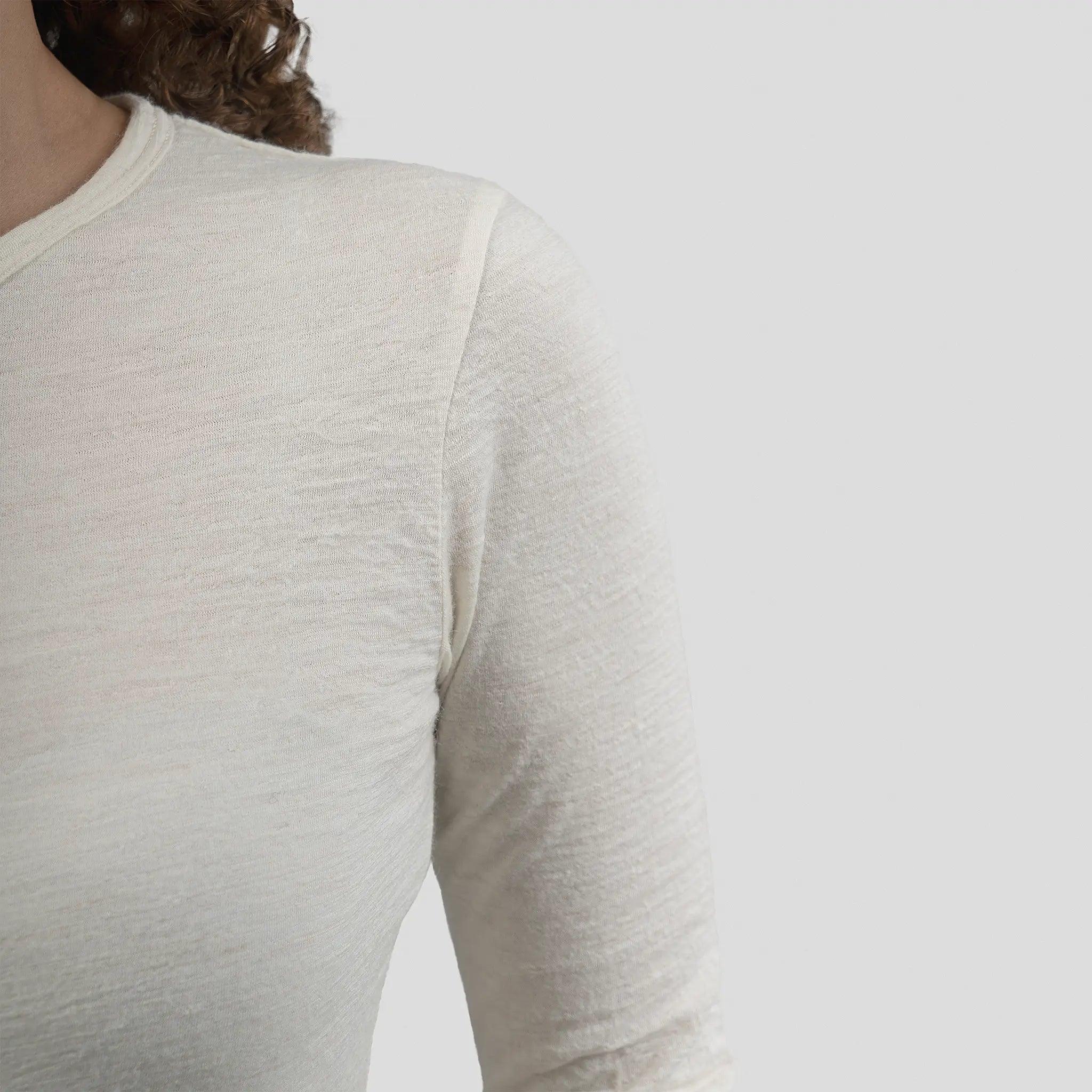 Ultralight Women's Alpaca Wool Long Sleeve T-Shirt - 160 GSM Soft & Warm Base Layer for Winter Hiking, Yoga & Casual Wear